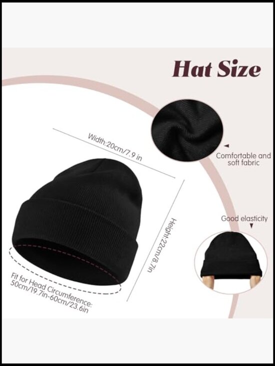 6 Beanies & 6 Touchscreen Gloves Set Stretchable Acrylic Knit Winter Accessories main image 6